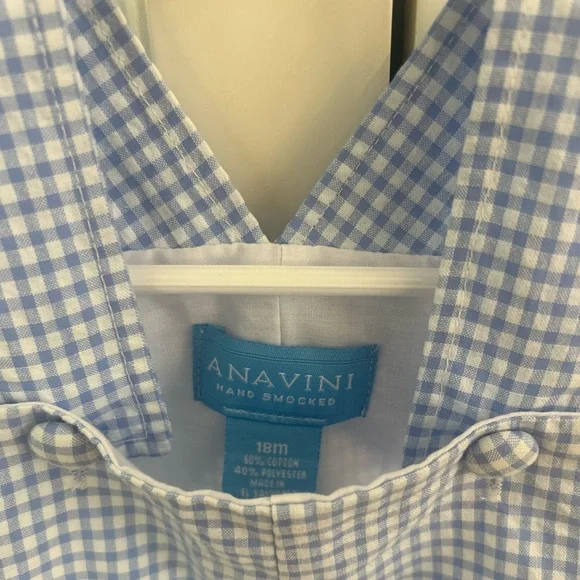 Anavini Blue and White Checked Overalls - Size 18Months - Picture 2 of 3